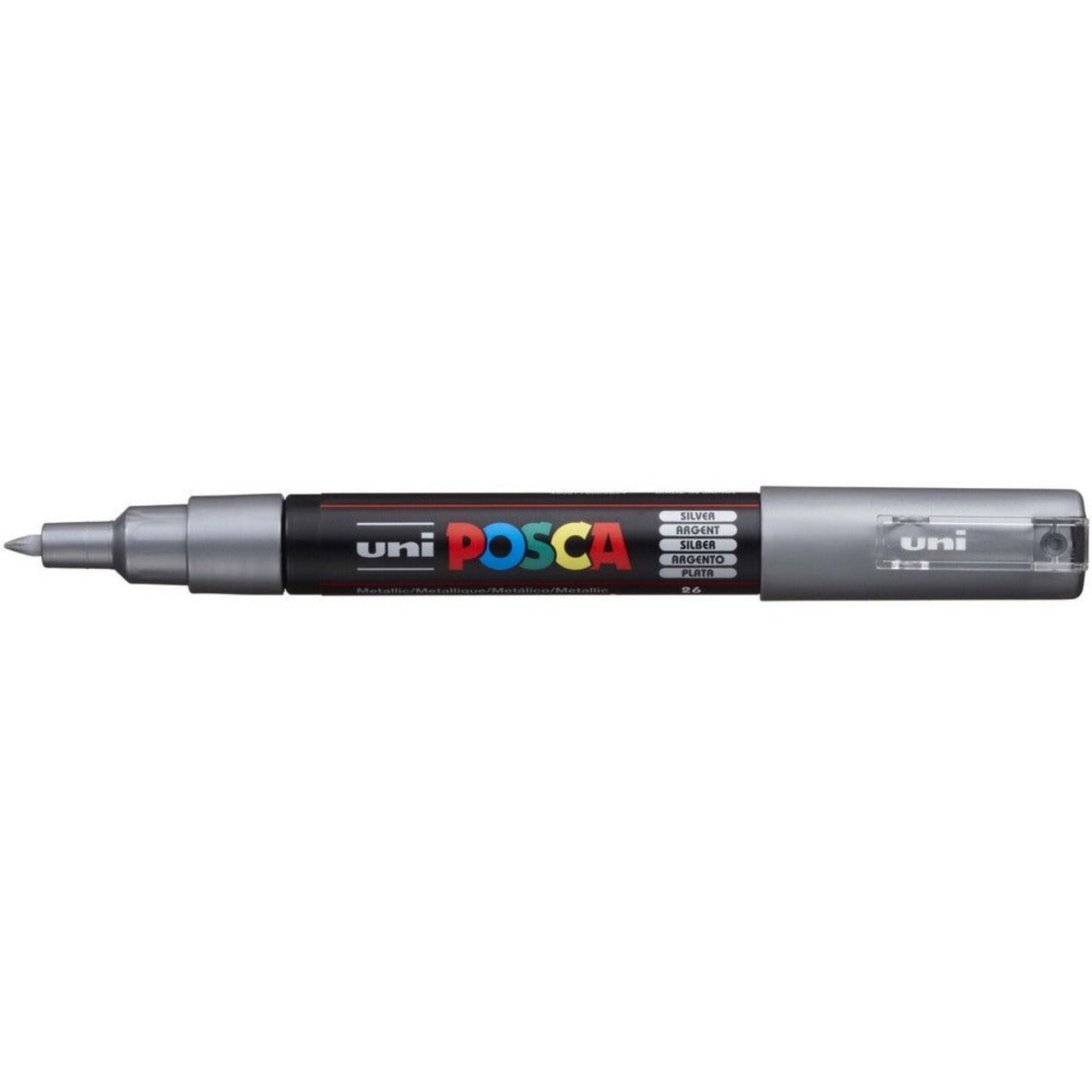 Uni Posca - PC-1M - Silver Extra-Fine Bullet Tip Acrylic Paint Pen